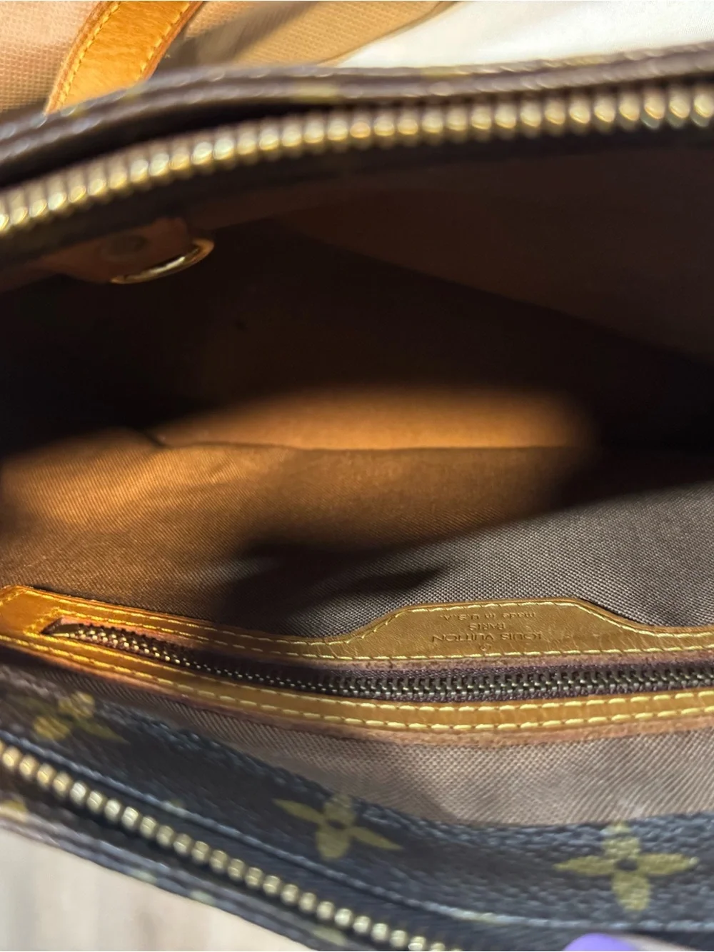 Louis Vuitton Monogram Canvas Tote in Brown and Tan As is! Strap needs repaired!